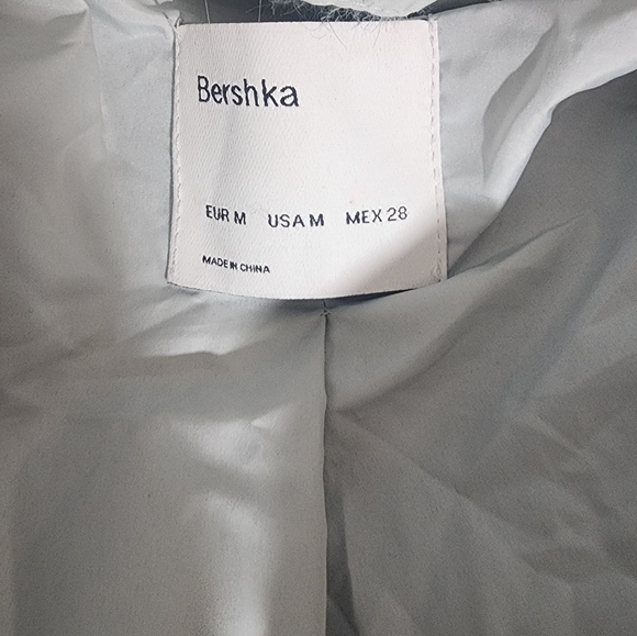 BERSHKA light green / turquoise faux fur coat - Picture 5 of 6